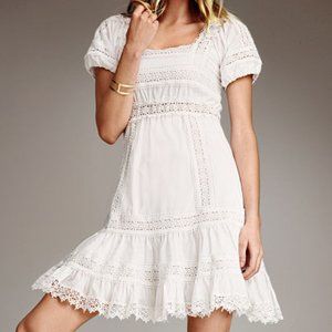 Victoria's Secret White Crochet Ruffle Mini Dress